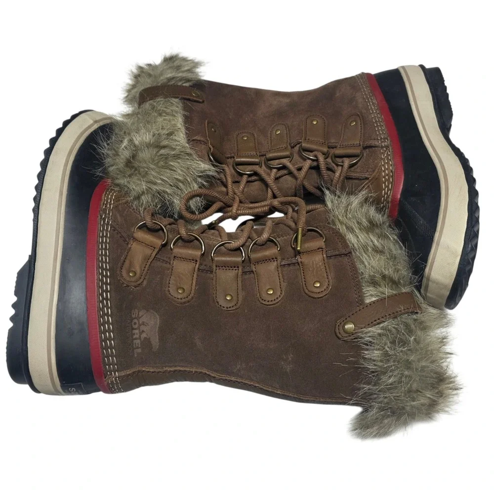 Sorel Joan of Arctic Womens 9 Brown Winter Snow Boots Faux Fur Waterproof